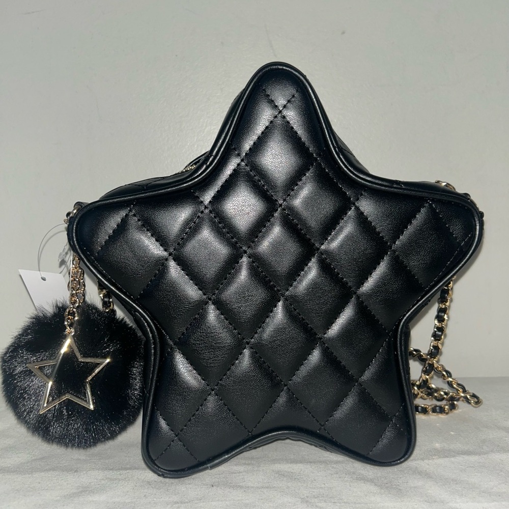 NEW! NWT ALDO Star Studded Crossbody Bag Black/Gold - Picture 4 of 6